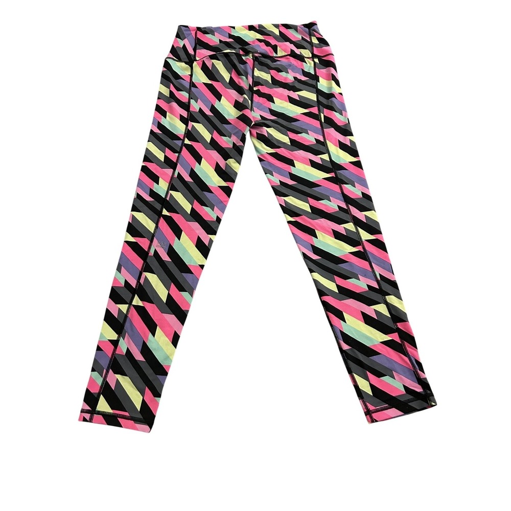 VSX‎ Sport Victoria's Secret Leggings Womens Large Pink Geometric Excellent 24in